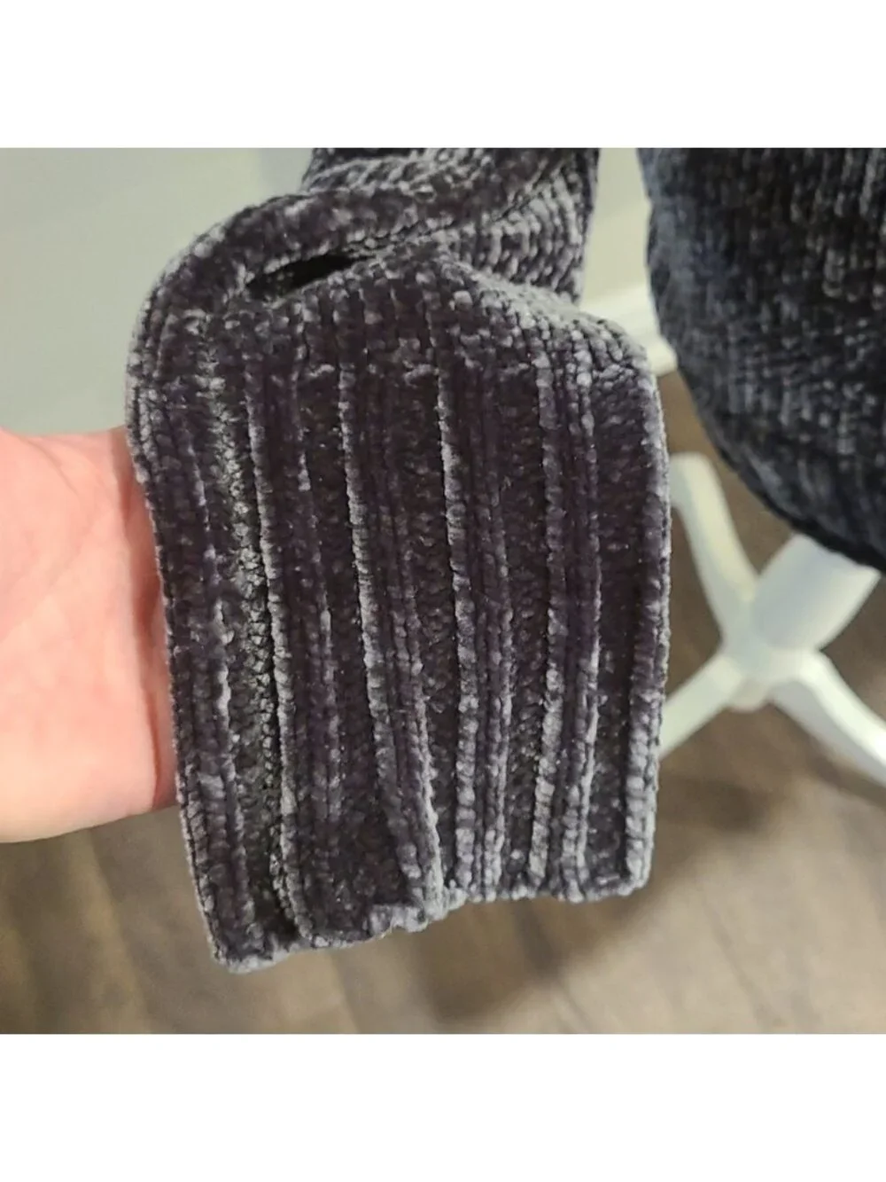Philosophy grey crushed velour oversized sweater